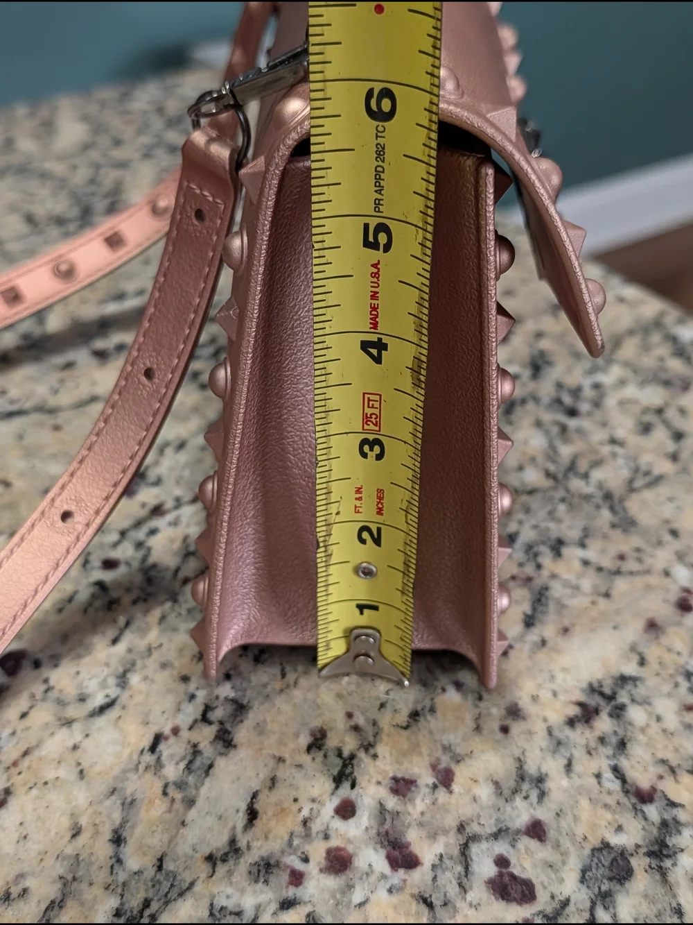 Metallic Rose Gold Studded Jelly Handbag/Crossbody Bag